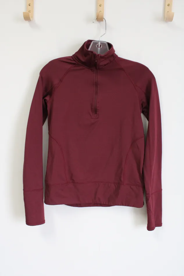 Mondetta Earrings Mondetta Maroon 14 Zip Pullover Top XS