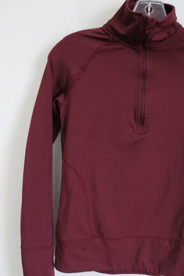 Mondetta Earrings Mondetta Maroon 14 Zip Pullover Top XS