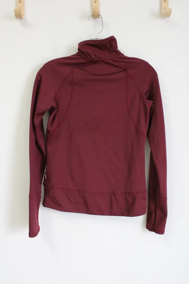 Mondetta Earrings Mondetta Maroon 14 Zip Pullover Top XS