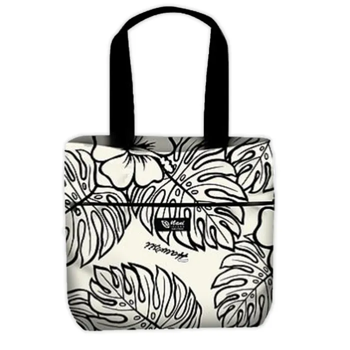 Nani Island Luxury Hibiscus Reversible Tote Bag MOVERAHAWAII Earrings