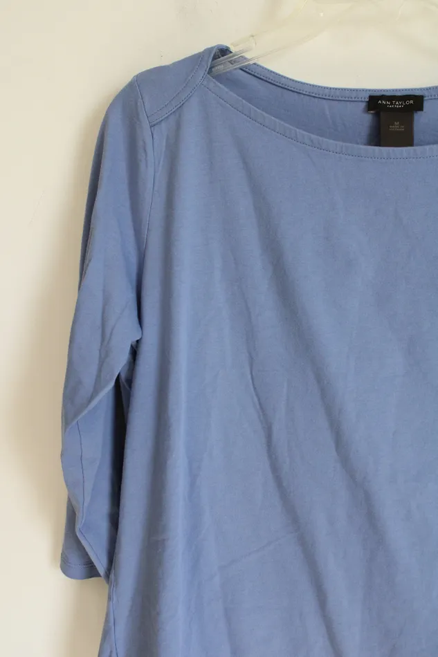 Necklaces Ann Taylor Factory Light Blue Long Sleeved Shirt M Ann Taylor LOFT
