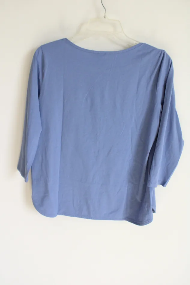 Necklaces Ann Taylor Factory Light Blue Long Sleeved Shirt M Ann Taylor LOFT