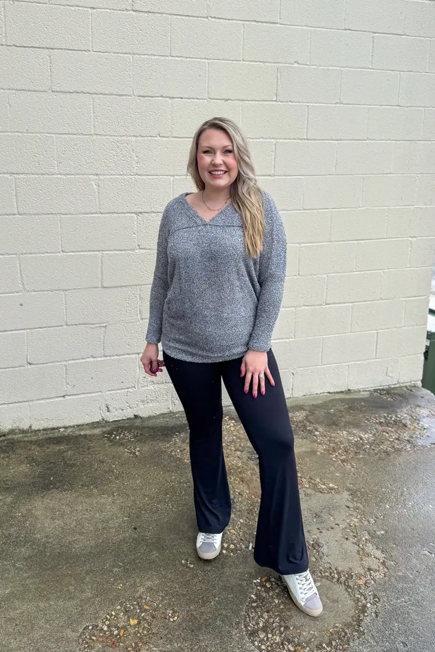 Necklaces BE Stage Warm and Fuzzy Dolman Top Grey
