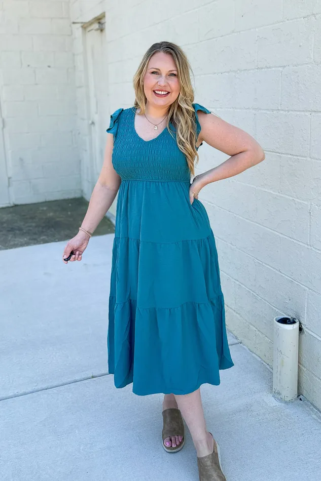 Necklaces Blu Pepper You Look Like You Love Me Dress Teal