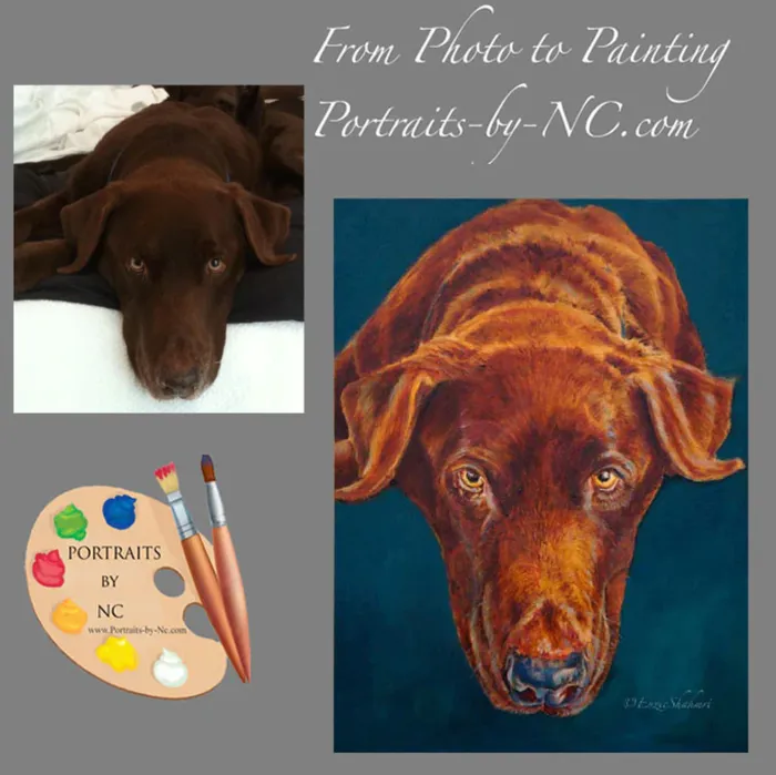 Necklaces Brown Labrador Custom Painted Oil Portrait Portraits by NC