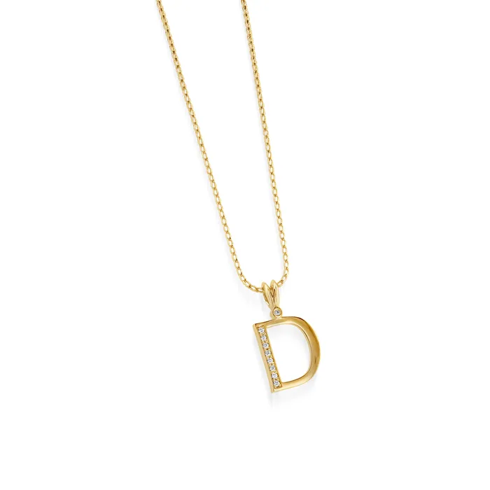 Necklaces Initial D Diamond Medallion Pendant John Atencio