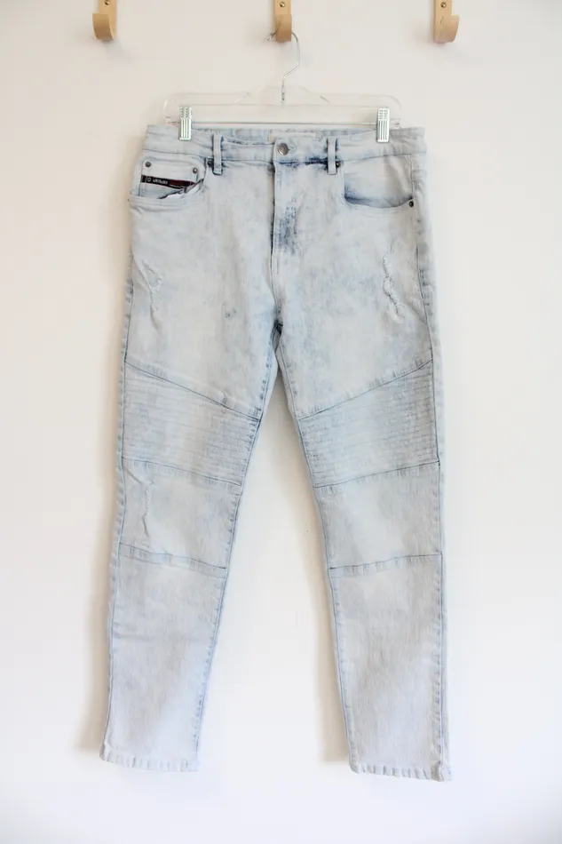 Necklaces Jeanus Light Wash Moto Jeans 33X28 Jeanus