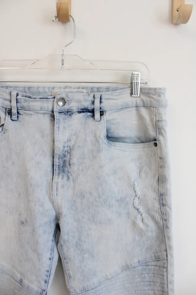 Necklaces Jeanus Light Wash Moto Jeans 33X28 Jeanus