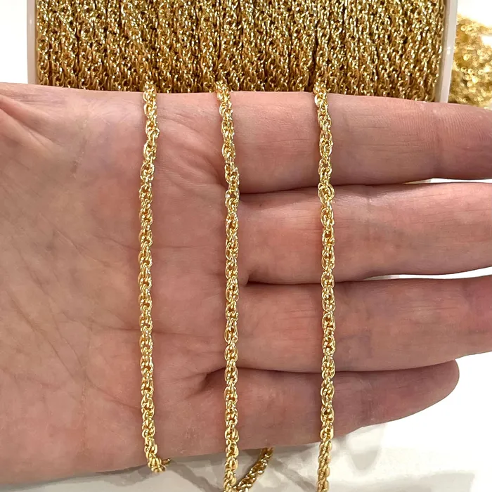 Necklaces Peppy Beads 24Kt Shiny Gold Plated Soldered Chain 2mm Gold Plated Necklace Chain Necklaces Peppy Beads 24Kt Shiny Gold Plated Soldered Chain 2mm Gold Plated Necklace Chain