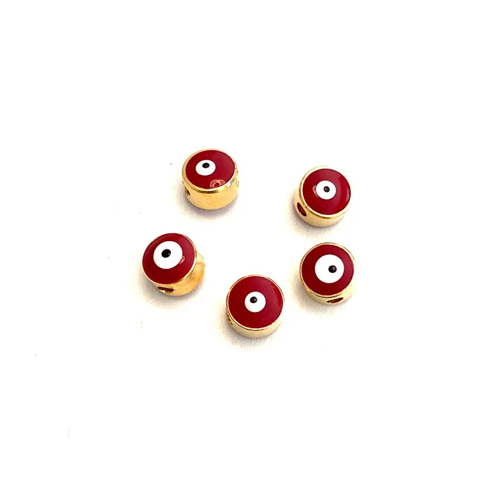 Necklaces Peppy Beads 7mm 24K Gold Plated Evil Eye Beads 7mm 24K Gold Plated Evil Eye Spacers 5 Pcs in a Pack Necklaces Peppy Beads 7mm 24K Gold Plated Evil Eye Beads 7mm 24K Gold Plated Evil Eye Spacers 5 Pcs in a Pack