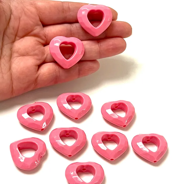 Necklaces Peppy Beads Pink Acrylic Heart Charms Acrylic Heart Beads 10 Pcs in a pack Necklaces Peppy Beads Pink Acrylic Heart Charms Acrylic Heart Beads 10 Pcs in a pack