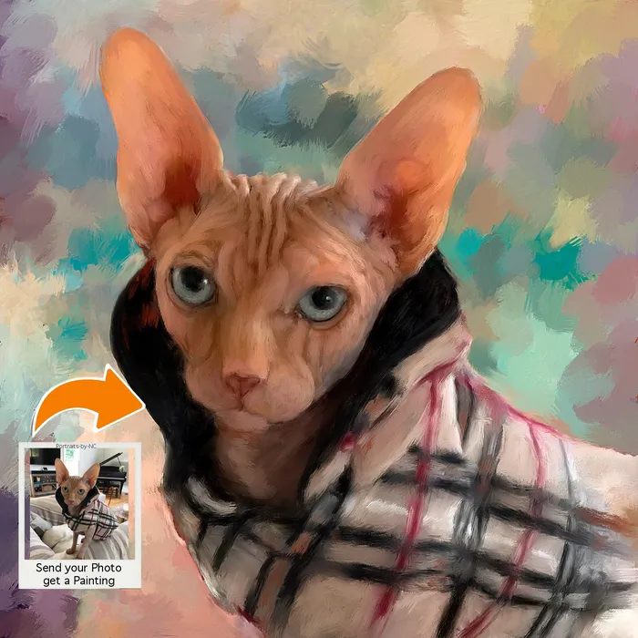 Necklaces Portraits by NC Sphinx Cat Digital Portrait
