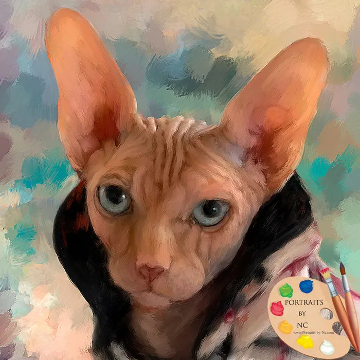 Necklaces Portraits by NC Sphinx Cat Digital Portrait