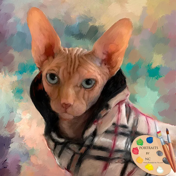 Necklaces Portraits by NC Sphinx Cat Digital Portrait