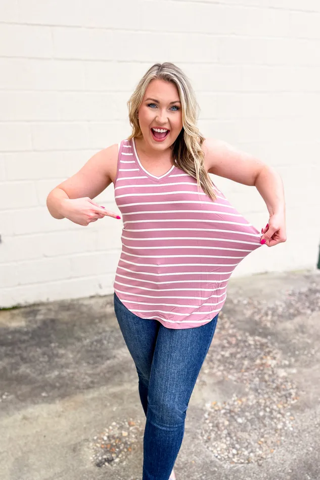 Necklaces Zenana DEAL Sebastian Stripe Tank Light Rose