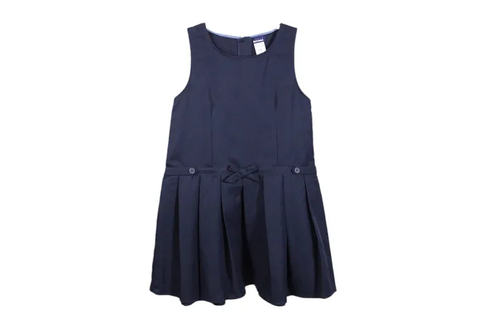 NEW Basic Editions Navy Blue Pleated Uniform Dress 14 12 Basic Editions Rings