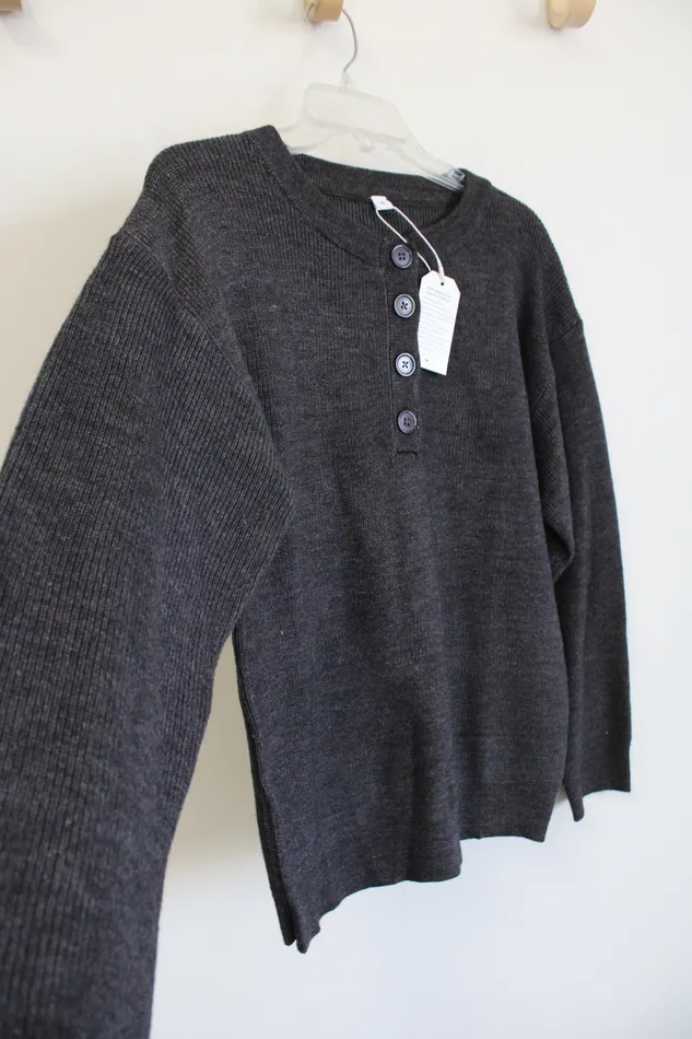 NEW Made With Heart Gray Knit Sweater S Made With Heart Necklaces