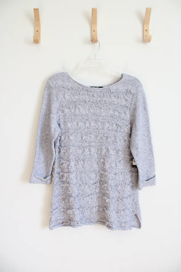 Nic Zoe Rings NEW Nic Zoe Blue Light Stone Fringe Sweater L