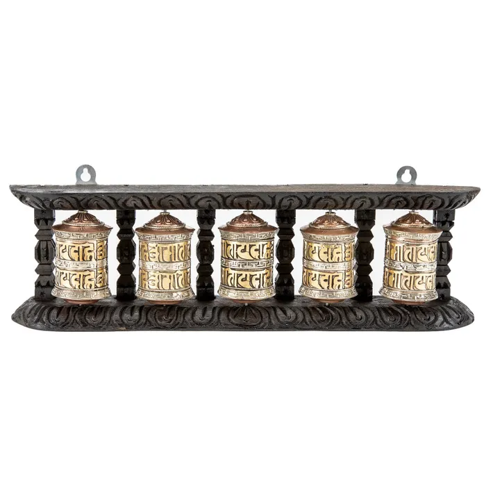 Nirvana Mala Earrings 5Piece WallMounted Prayer Wheel