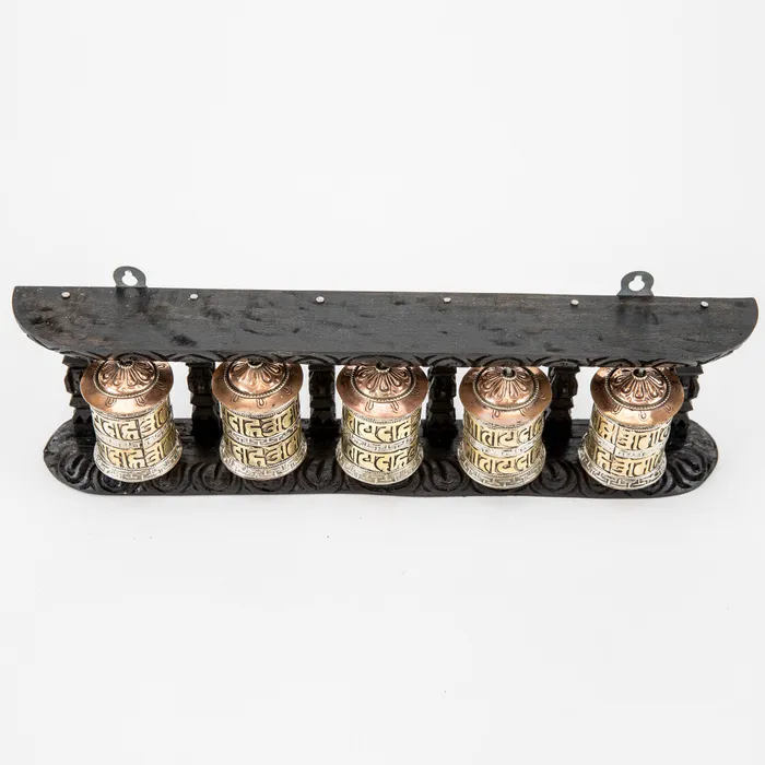 Nirvana Mala Earrings 5Piece WallMounted Prayer Wheel