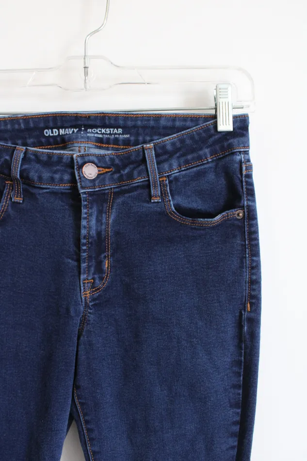Old Navy Earrings Old Navy Rockstar MidRise Dark Wash Jeans 4