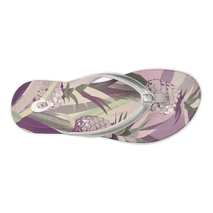 OLUKAI Rings OluKai Hoopio Hau Womens Beach Sandal SilverPineapple