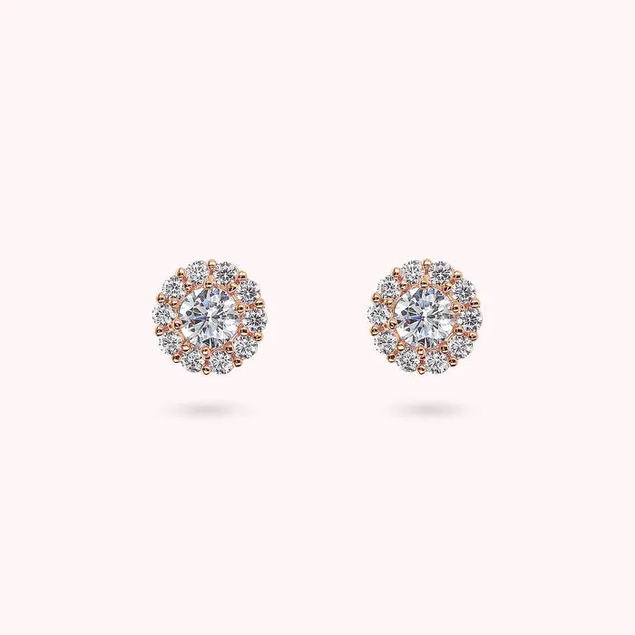 Orecchini a Bottone Fantasia in Cubic Zirconia Bronzallure Earrings