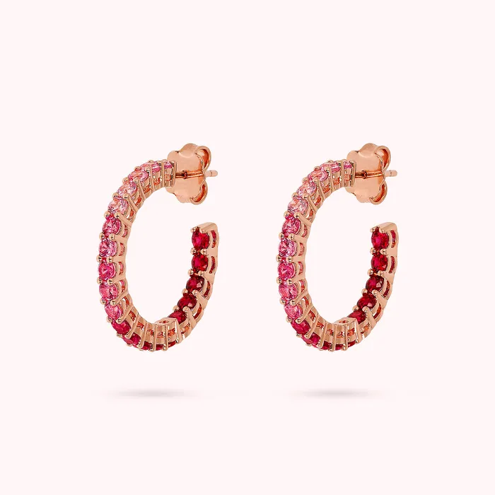 Orecchini a Cerchio con Cubic Zirconia Effetto Dgrad Medi Bronzallure Earrings Orecchini a Cerchio con Cubic Zirconia Effetto Dgrad Medi Bronzallure Earrings