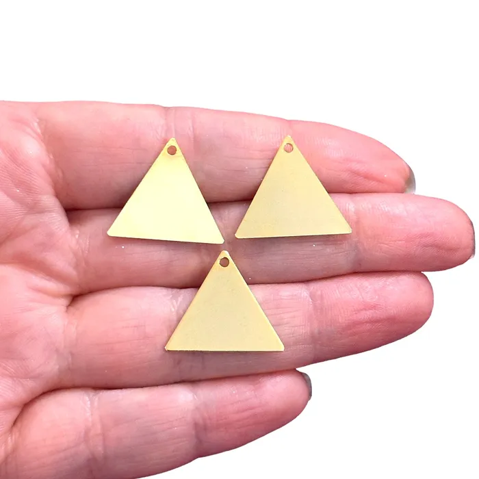 Peppy Beads 24Kt Gold Plated 205mm Triangle Tag Charms Gold Triangle Tag Charms 3 pcs in a pack Earrings Peppy Beads 24Kt Gold Plated 205mm Triangle Tag Charms Gold Triangle Tag Charms 3 pcs in a pack Earrings