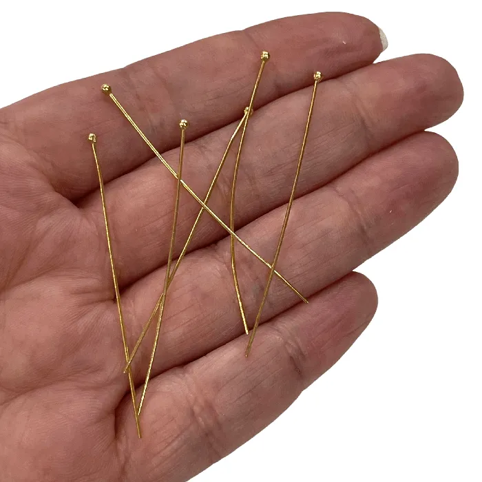 Peppy Beads Earrings 24Kt Gold Plated Ballpoint Pins Ball Headpins 06mm by 50mm 24Kt Gold Plated Brass Ball Head Pins Peppy Beads Earrings 24Kt Gold Plated Ballpoint Pins Ball Headpins 06mm by 50mm 24Kt Gold Plated Brass Ball Head Pins