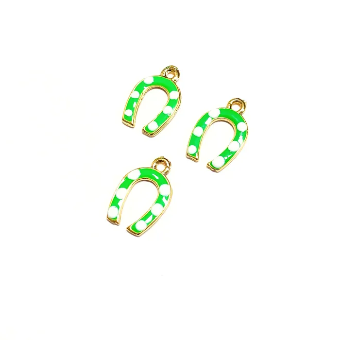 Peppy Beads Earrings 24Kt Gold Plated Enamelled Brass Horse Shoe Charms 3 pcs in a pack Peppy Beads Earrings 24Kt Gold Plated Enamelled Brass Horse Shoe Charms 3 pcs in a pack
