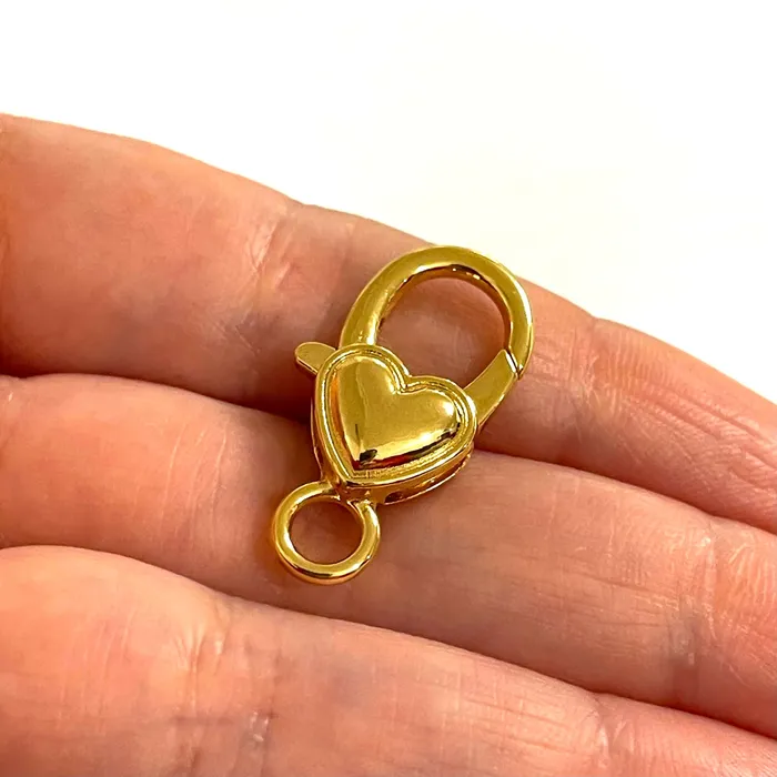 Peppy Beads Earrings 24Kt Gold Plated Heart Shape Large Lobster Clasps 2 pcs in a pack Peppy Beads Earrings 24Kt Gold Plated Heart Shape Large Lobster Clasps 2 pcs in a pack