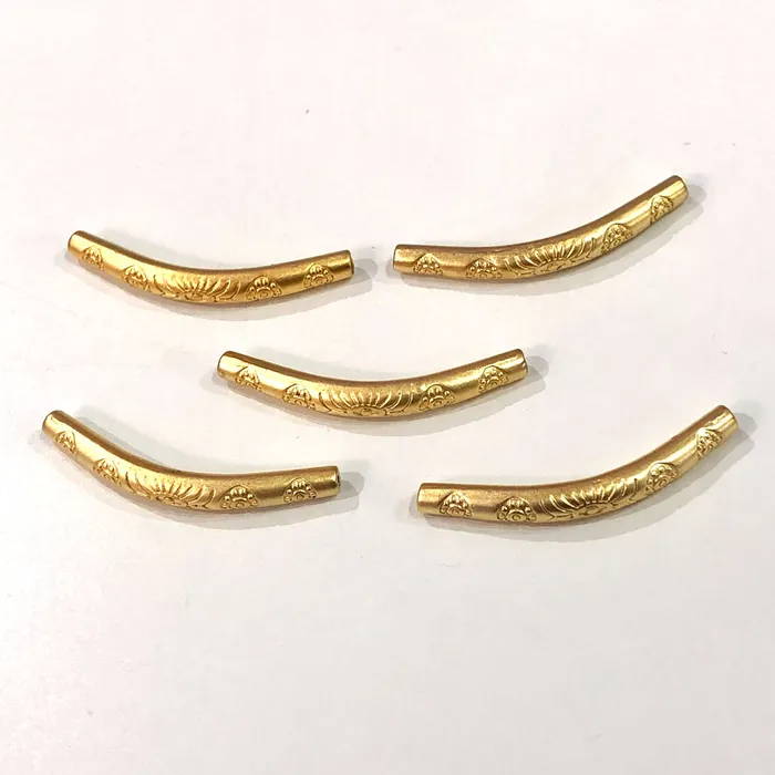 Peppy Beads Earrings 24Kt Matte Gold Plated Large Brass Tube Pendants 35mm 5 pcs in a Pack Peppy Beads Earrings 24Kt Matte Gold Plated Large Brass Tube Pendants 35mm 5 pcs in a Pack