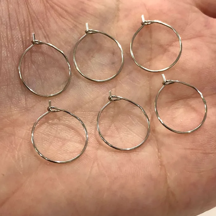 Peppy Beads Earrings 6 Pc Rhodium Plated Earring Hoops 15mm Rhodium Plated Earring Peppy Beads Earrings 6 Pc Rhodium Plated Earring Hoops 15mm Rhodium Plated Earring