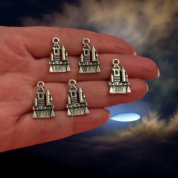 Peppy Beads Earrings Antique Silver Plated Halloween Ghost Castle Charms Halloween Collection 5 pcs in a pack Peppy Beads Earrings Antique Silver Plated Halloween Ghost Castle Charms Halloween Collection 5 pcs in a pack