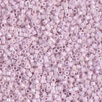 Peppy Beads Earrings DB1504 Opaque Pale Rose AB Miyuki Delica 110