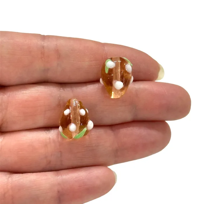 Peppy Beads Earrings Hand Made Honey Glass Vertical Hole FruitVine Beads 2 Pcs in a pack Peppy Beads Earrings Hand Made Honey Glass Vertical Hole FruitVine Beads 2 Pcs in a pack