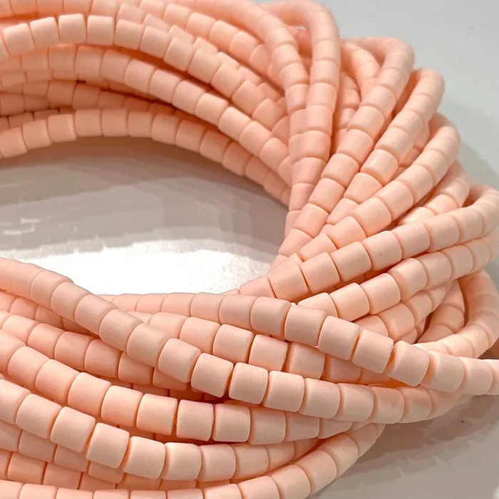 Peppy Beads Earrings Peach Polymer Clay 6x6mm Beads 6mm Polymer Clay Spacers