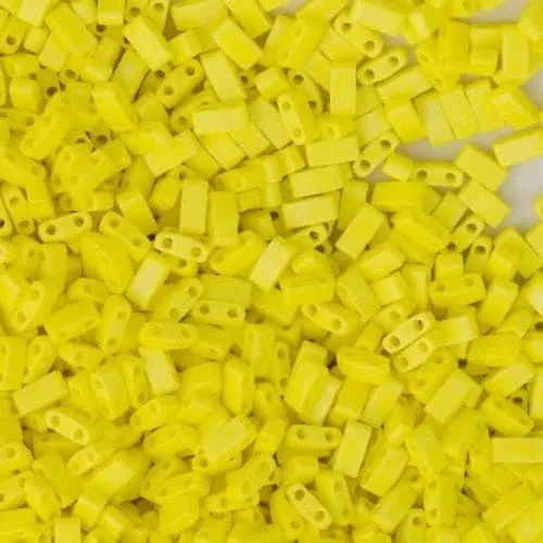 Peppy Beads Miyuki Half Tila Beads HTL0404FR Opaque Yellow Matted AB Earrings