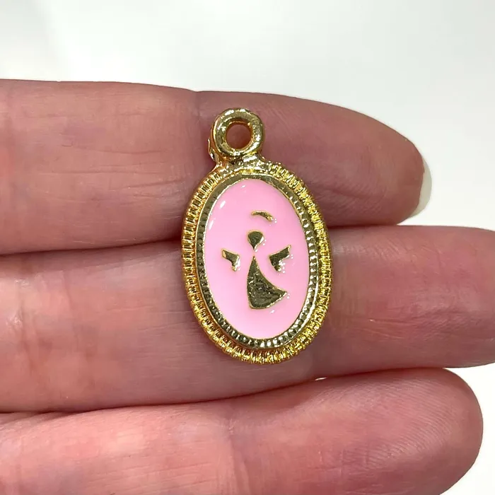Peppy Beads Necklaces 24Kt Gold Plated Enamelled Angel Pendant