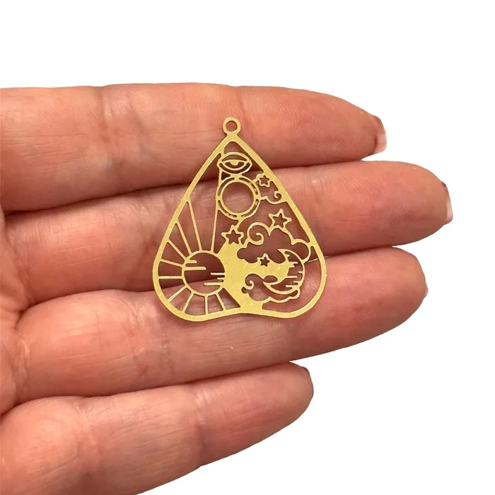Peppy Beads Raw Brass Heart Celestial CharmLaser Cut Heart Celestial Charm Charm Necklaces Peppy Beads Raw Brass Heart Celestial CharmLaser Cut Heart Celestial Charm Charm Necklaces