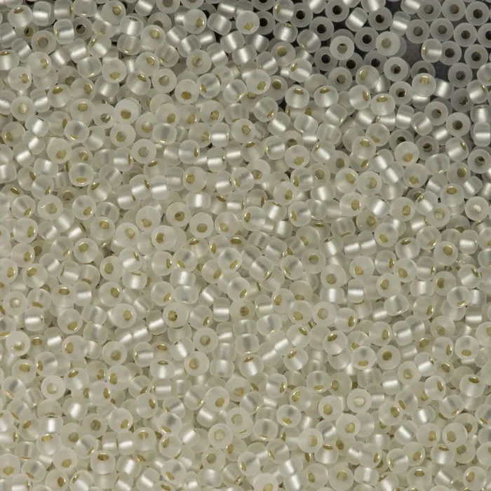 Peppy Beads Rings Miyuki Seed Beads 110 Matted Crystal Silver Lined 0001F