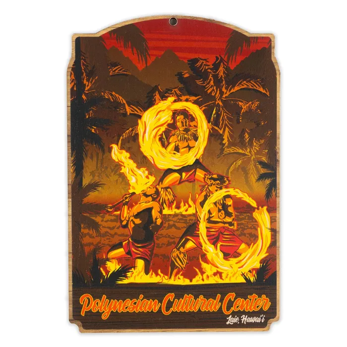 Polynesian Cultural Center Fire Dancing Wooden Plaque GREATMOUNTAINWE Earrings