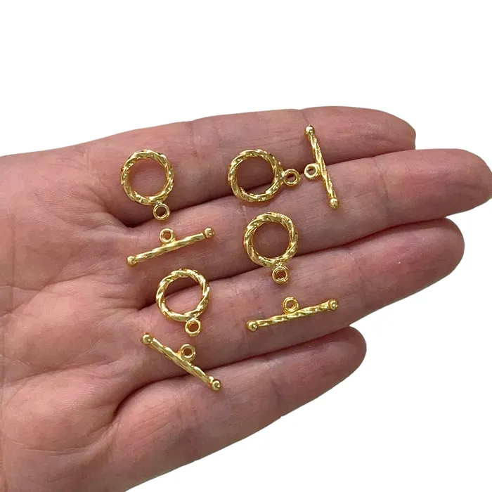 PreStyled Sets Peppy Beads 4 Sets 24Kt Shiny Gold Plated Toggle Clasp