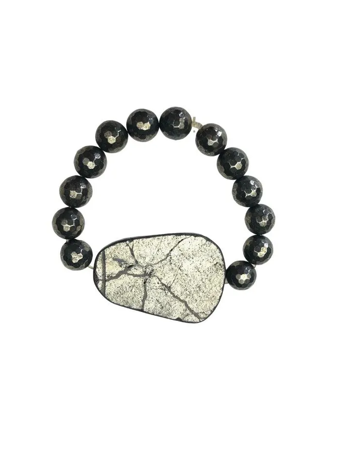 Pyrite Slab Stone Bracelet Erika Pea Bracelets