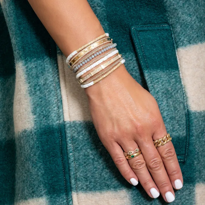 RACHEL LYNN CHICAGO 2mm Champagne Quartz Triple Wrap Bracelet Bracelets