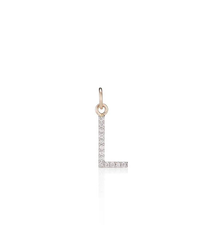 RACHEL LYNN CHICAGO Charm Necklaces Diamond L Letter Charm