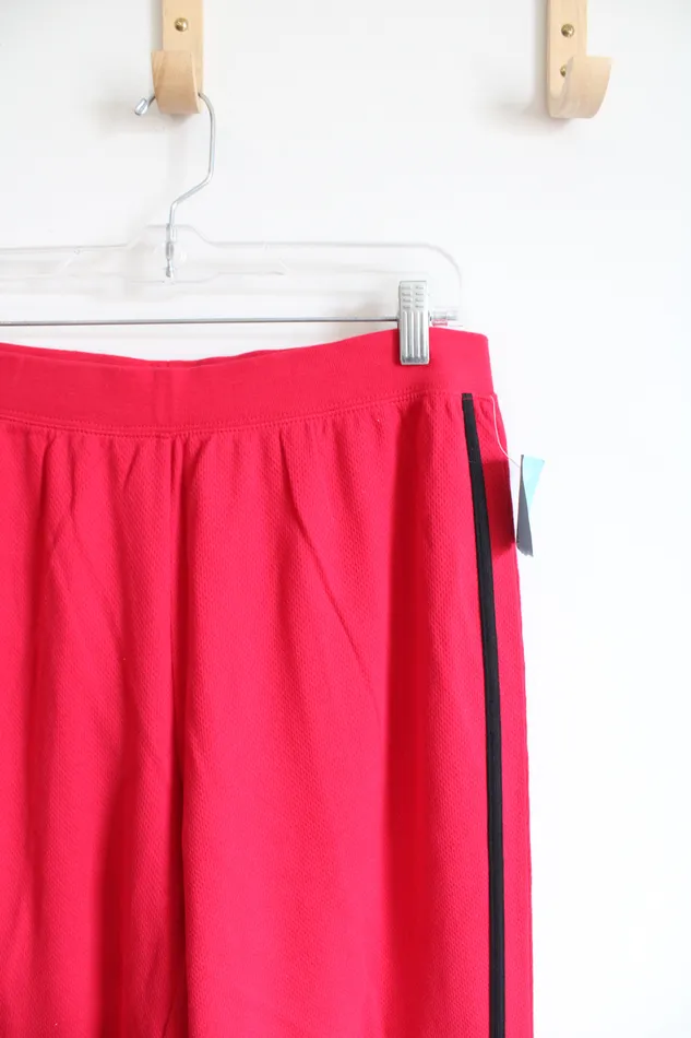 Rafaella NEW Rafaella Hot Pink Black Striped Track Pants L Rings
