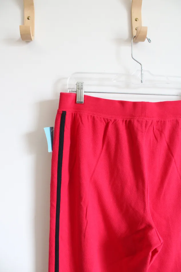 Rafaella NEW Rafaella Hot Pink Black Striped Track Pants L Rings