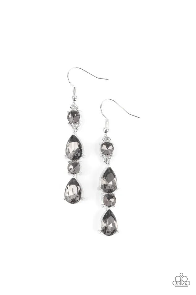 Raise Your Glass to Glamorous Silver Paparazzi Accessories Earrings